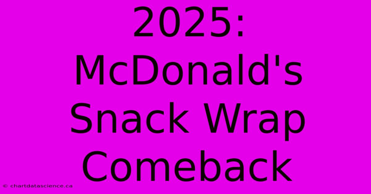 2025: McDonald's Snack Wrap Comeback