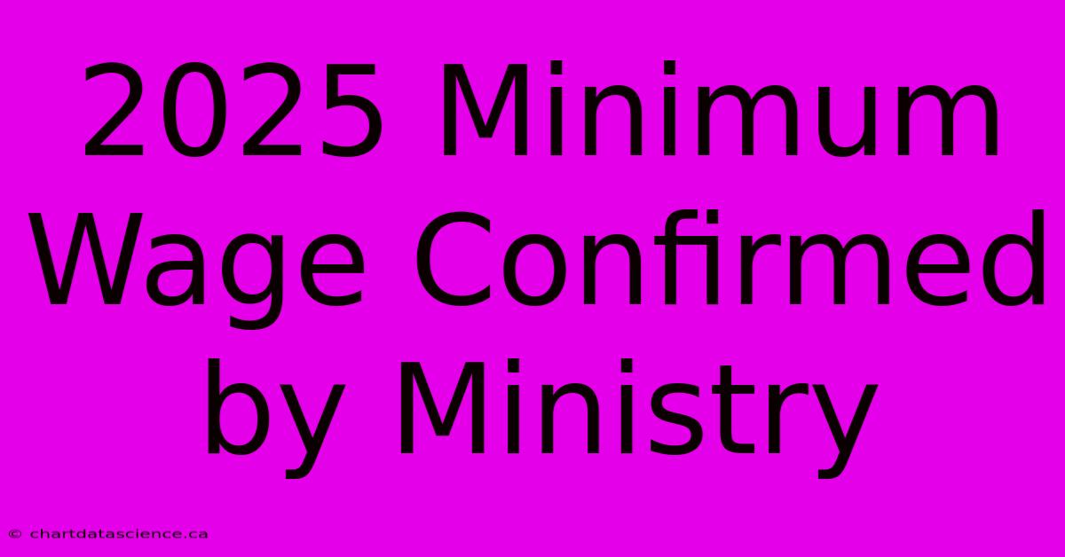 2025 Minimum Wage Confirmed By Ministry