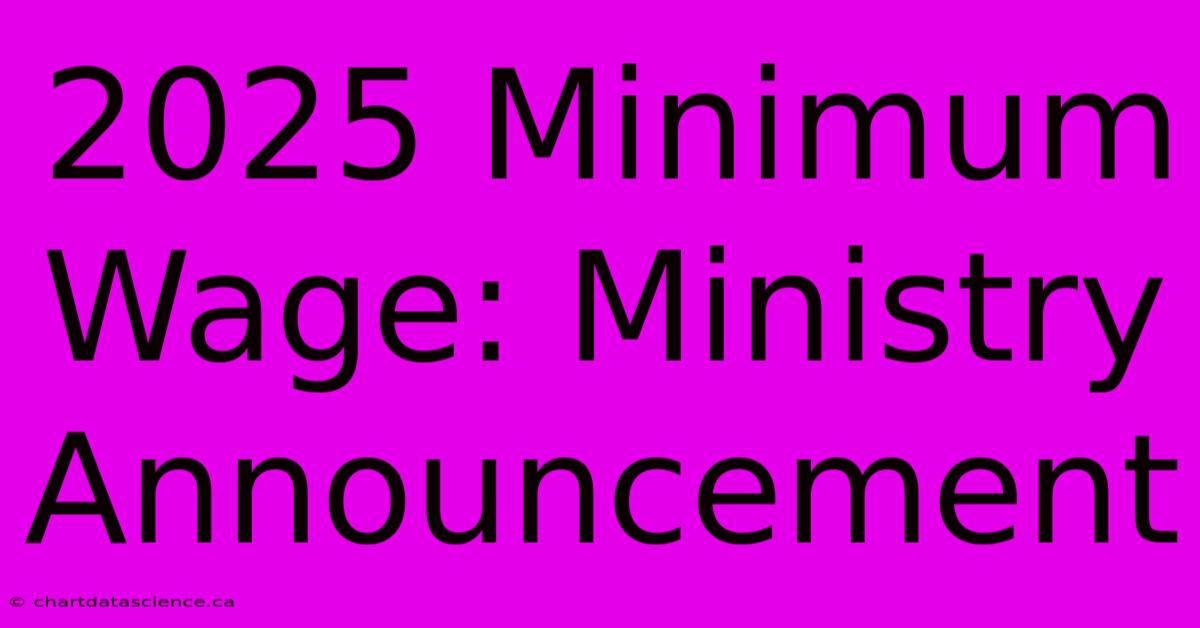 2025 Minimum Wage: Ministry Announcement