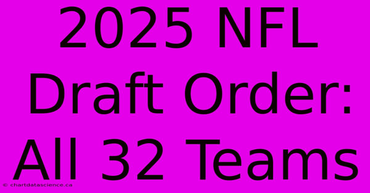 2025 NFL Draft Order: All 32 Teams