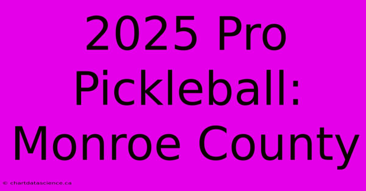 2025 Pro Pickleball: Monroe County