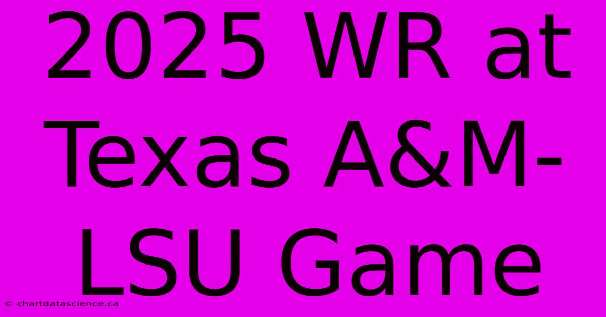 2025 WR At Texas A&M-LSU Game