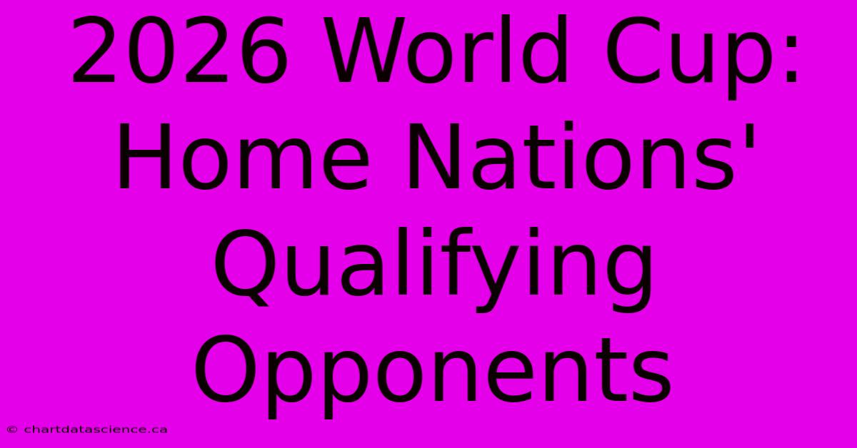 2026 World Cup: Home Nations' Qualifying Opponents