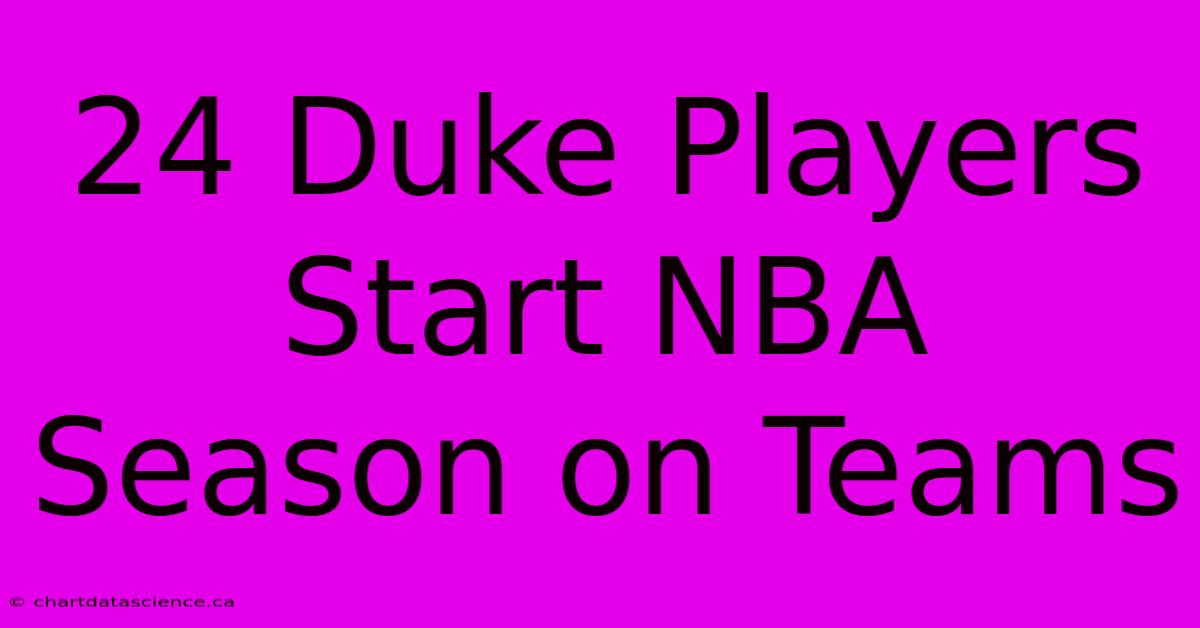 24 Duke Players Start NBA Season On Teams