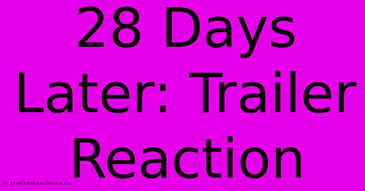 28 Days Later: Trailer Reaction