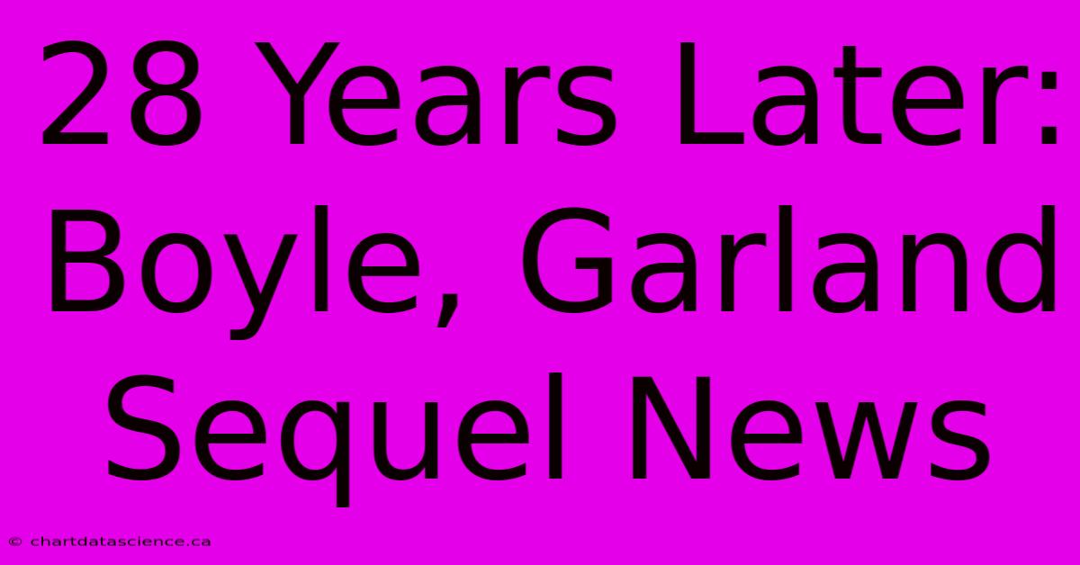 28 Years Later: Boyle, Garland Sequel News