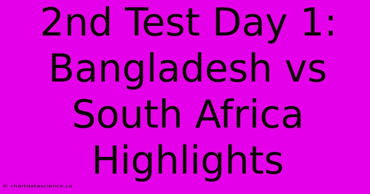 2nd Test Day 1: Bangladesh Vs South Africa Highlights