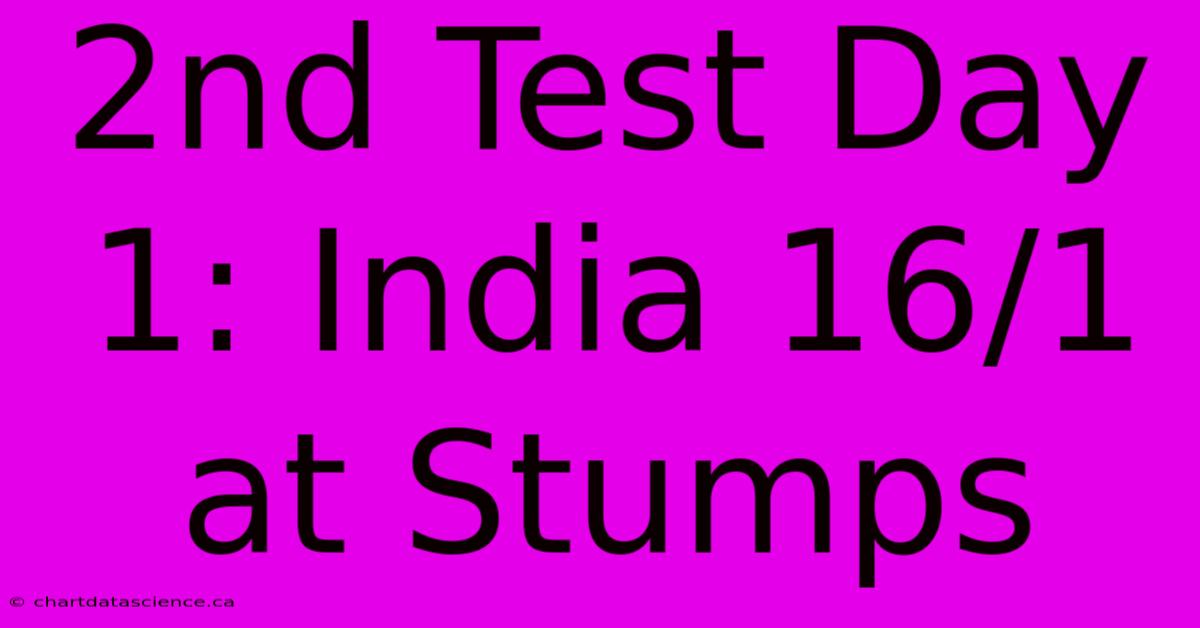 2nd Test Day 1: India 16/1 At Stumps