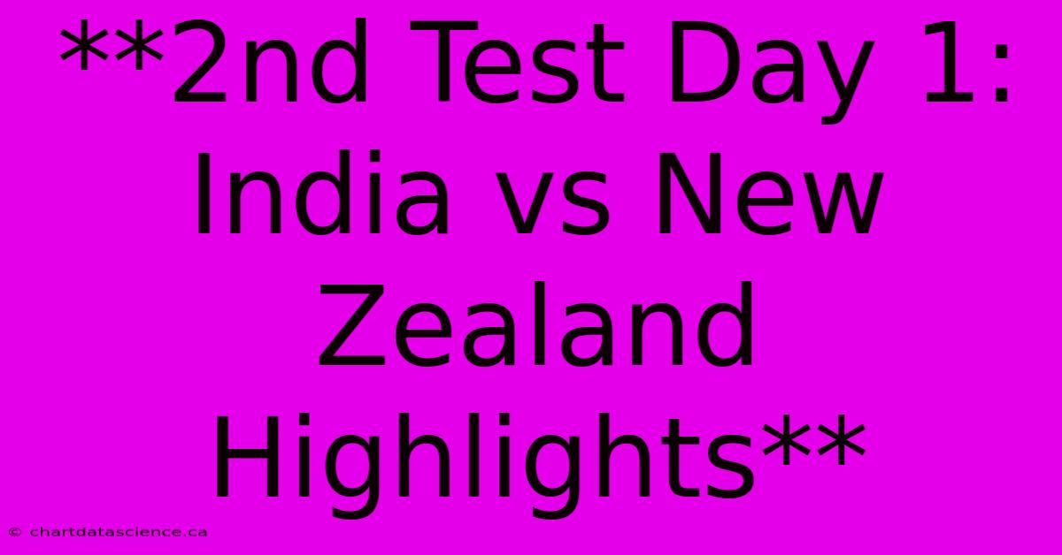 **2nd Test Day 1: India Vs New Zealand Highlights**