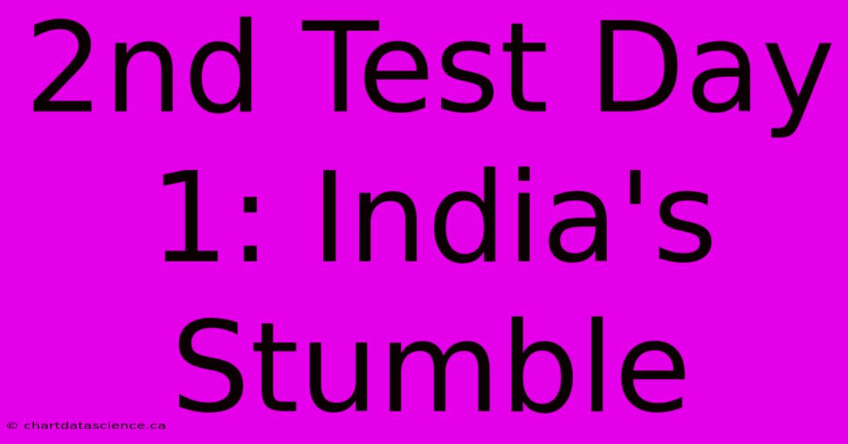 2nd Test Day 1: India's Stumble