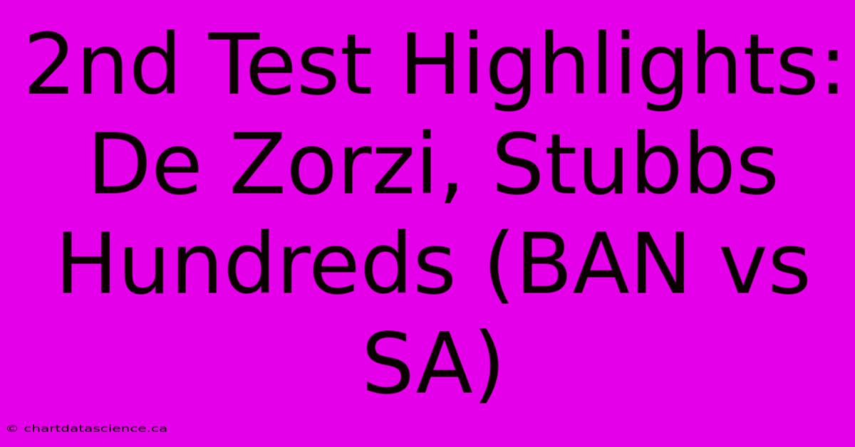 2nd Test Highlights: De Zorzi, Stubbs Hundreds (BAN Vs SA)