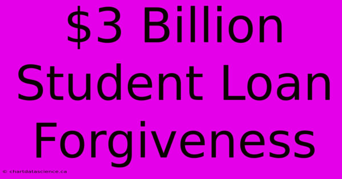 $3 Billion Student Loan Forgiveness