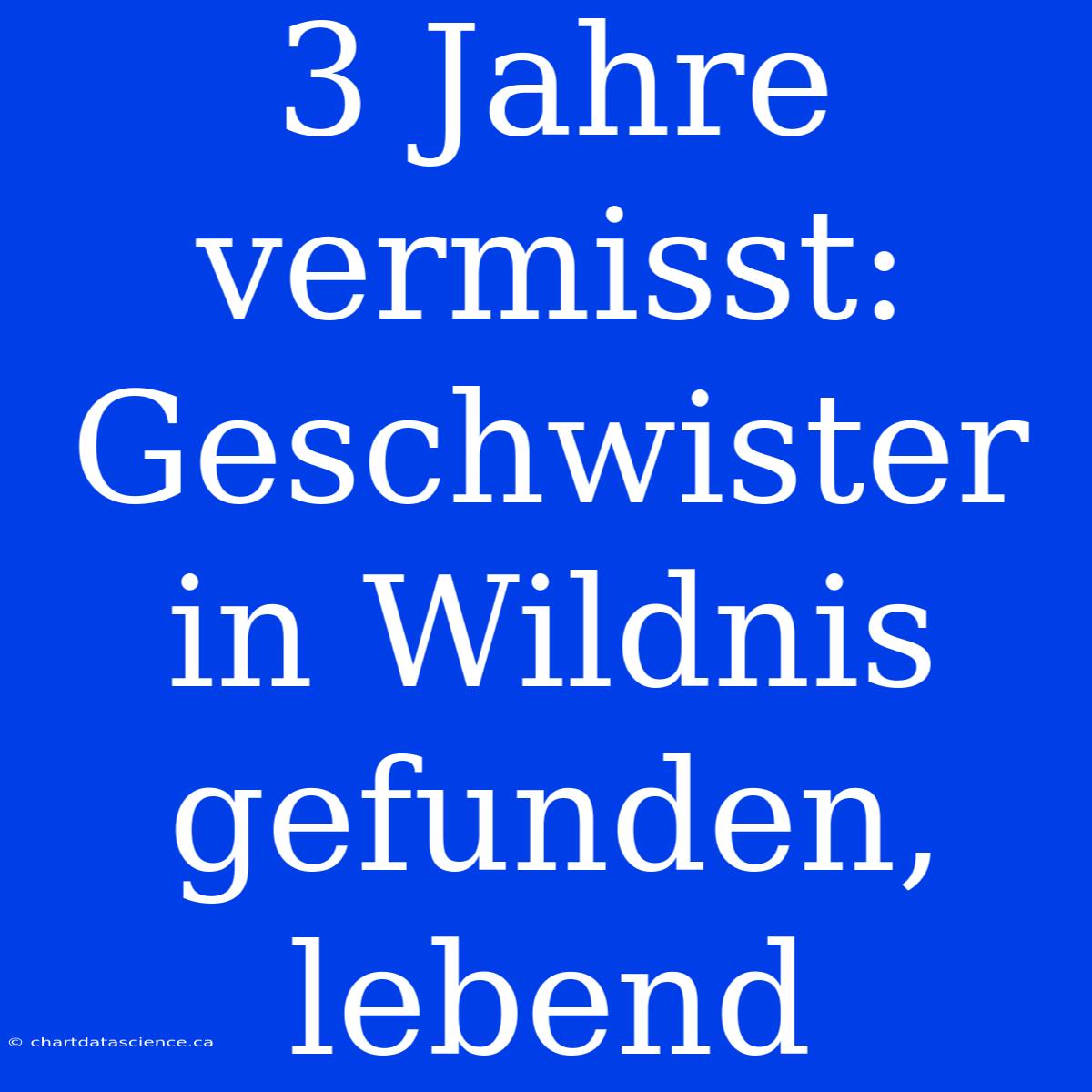 3 Jahre Vermisst: Geschwister In Wildnis Gefunden, Lebend