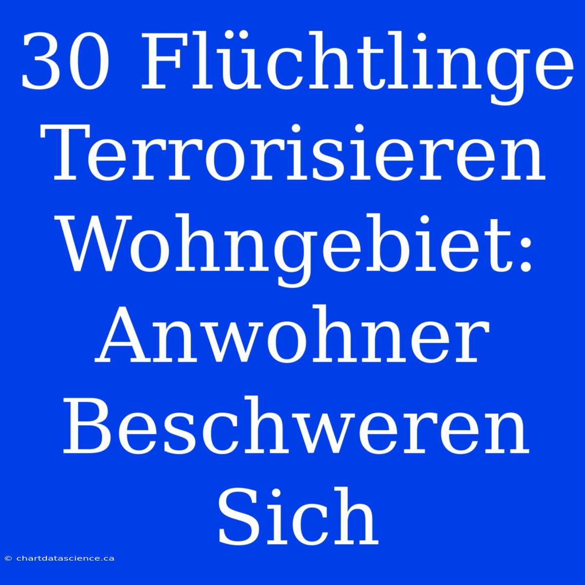 30 Flüchtlinge Terrorisieren Wohngebiet: Anwohner Beschweren Sich