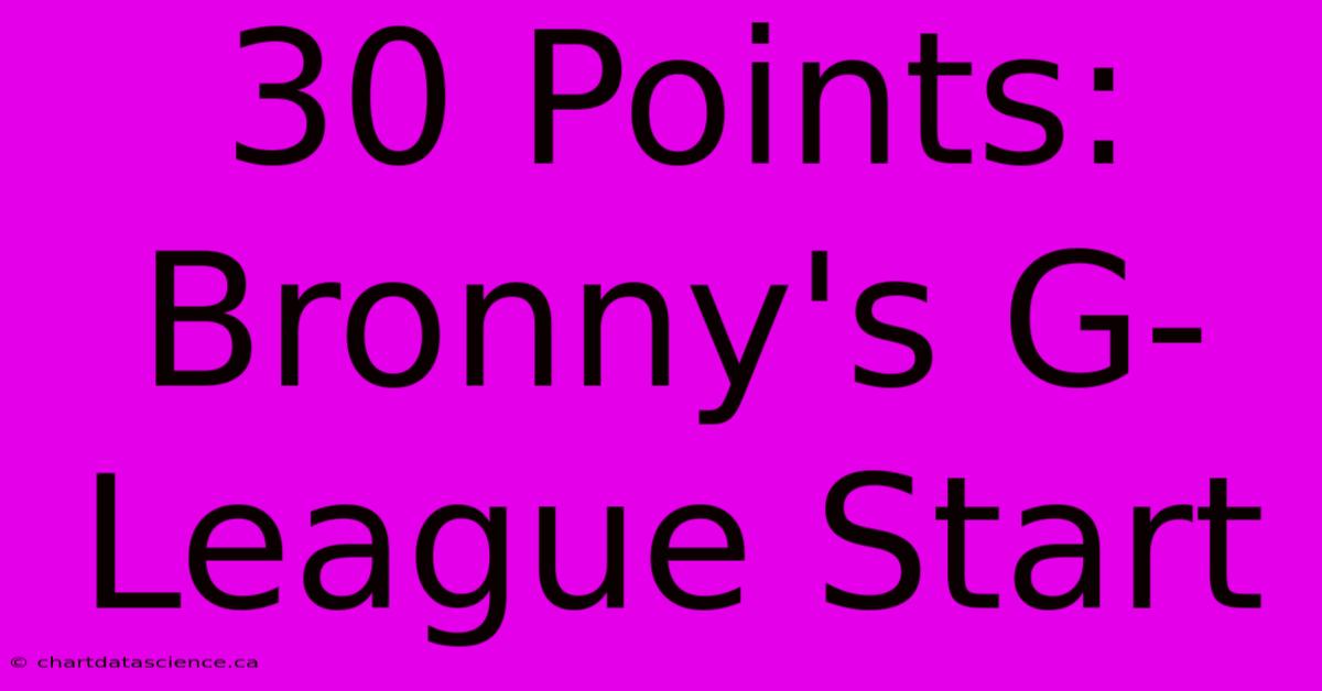 30 Points: Bronny's G-League Start