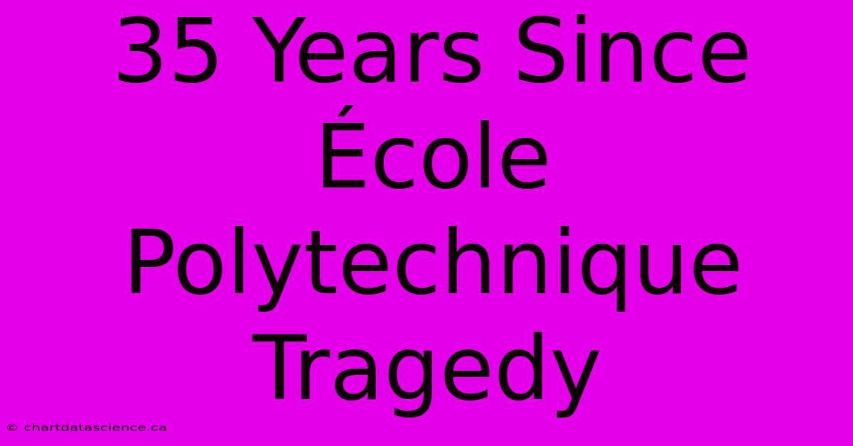 35 Years Since École Polytechnique Tragedy