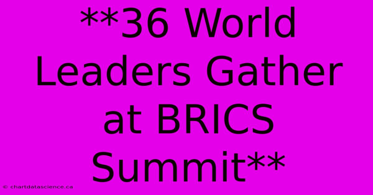 **36 World Leaders Gather At BRICS Summit**