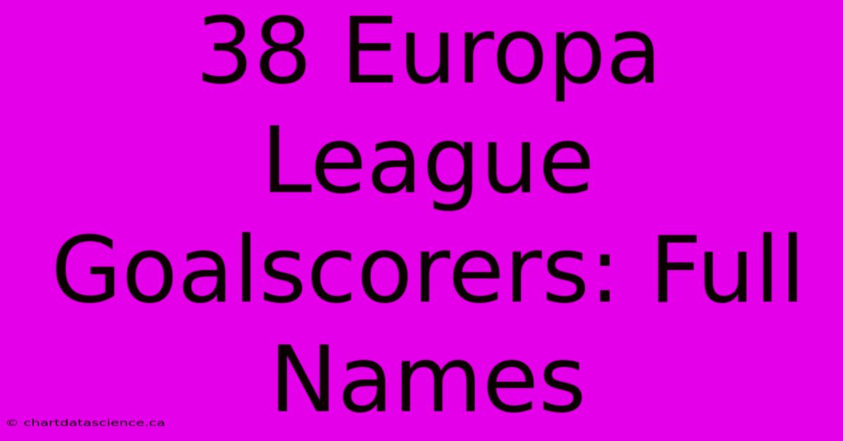 38 Europa League Goalscorers: Full Names