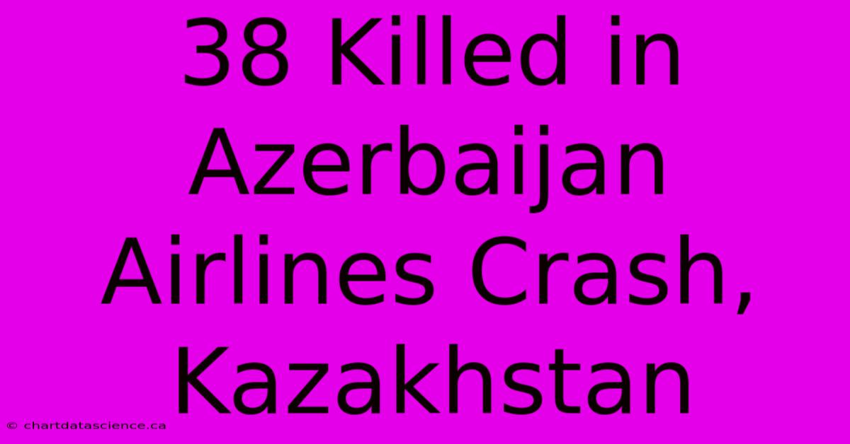 38 Killed In Azerbaijan Airlines Crash, Kazakhstan