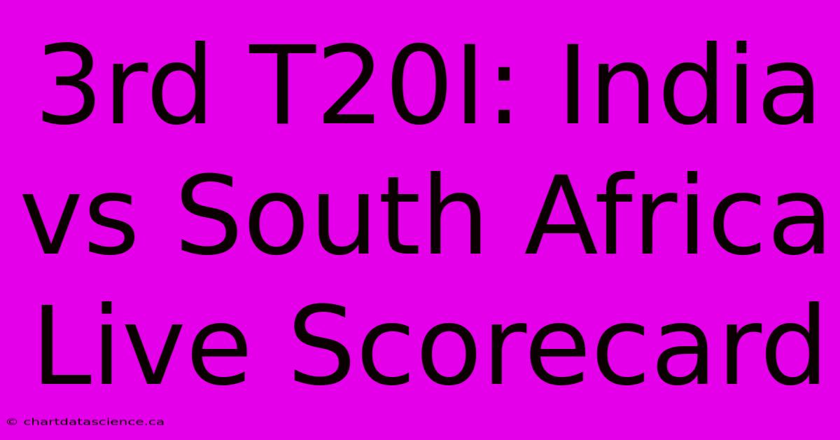 3rd T20I: India Vs South Africa Live Scorecard