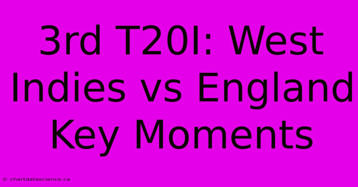 3rd T20I: West Indies Vs England Key Moments 