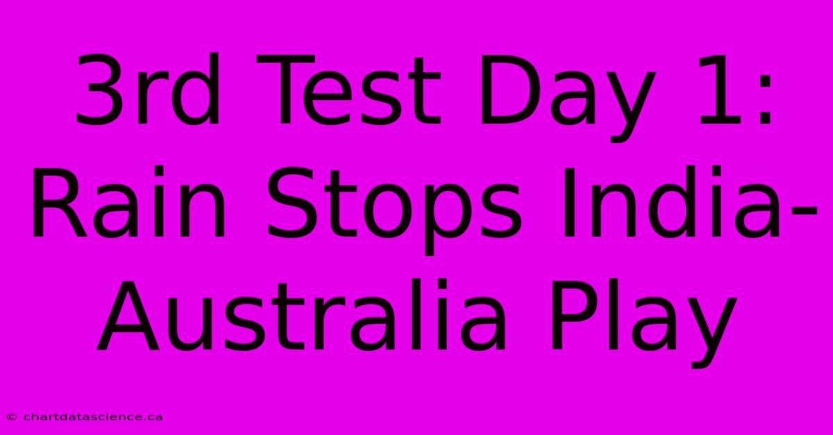 3rd Test Day 1: Rain Stops India-Australia Play