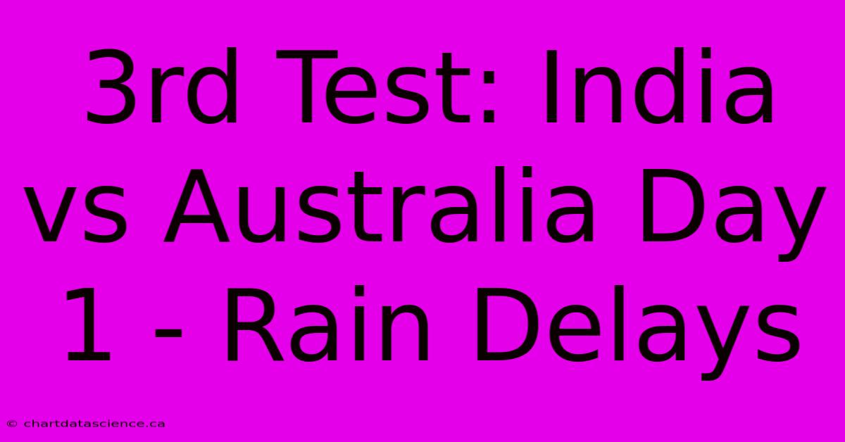 3rd Test: India Vs Australia Day 1 - Rain Delays