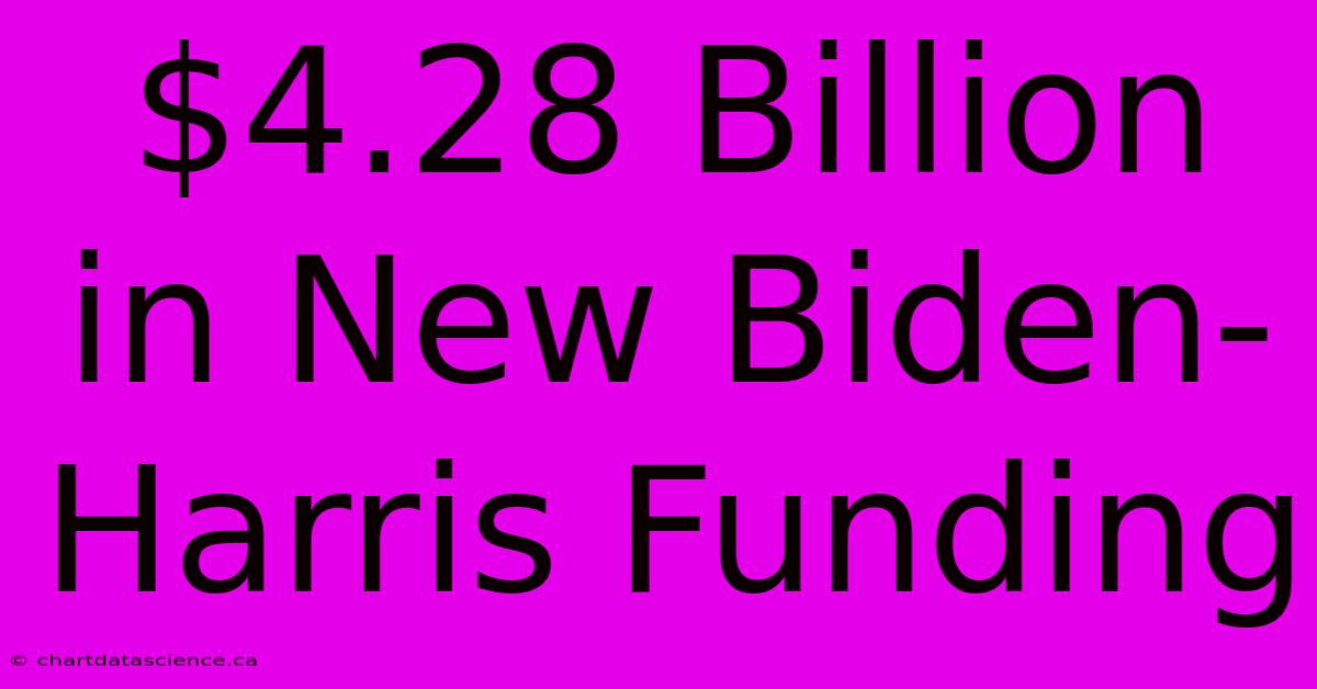 $4.28 Billion In New Biden-Harris Funding