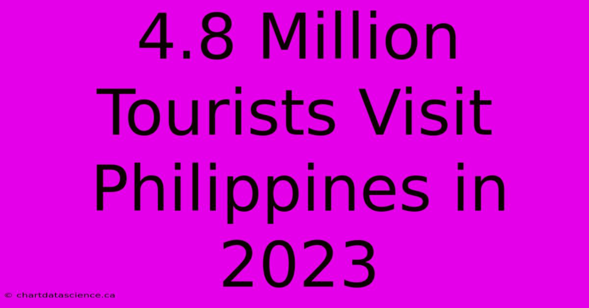 4.8 Million Tourists Visit Philippines In 2023