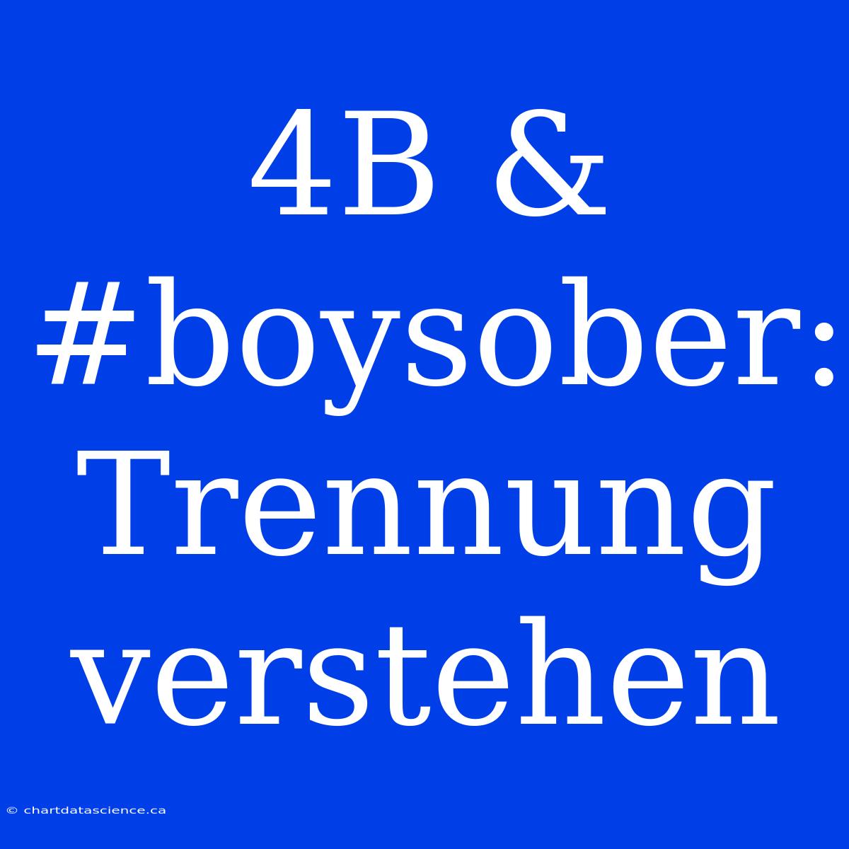 4B & #boysober: Trennung Verstehen