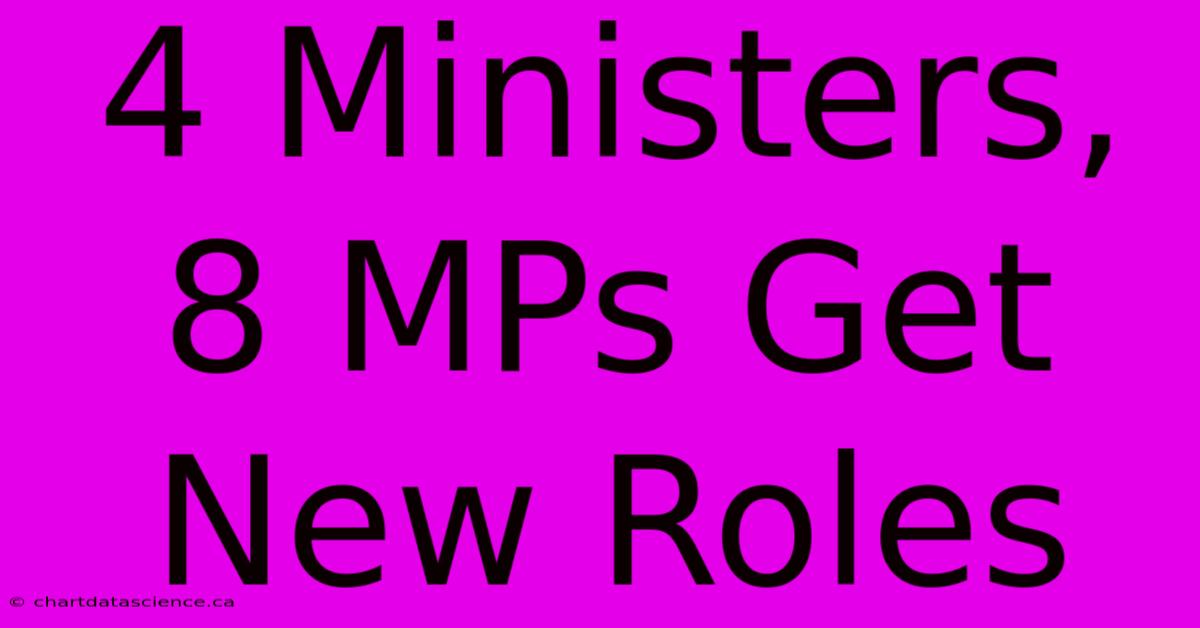 4 Ministers, 8 MPs Get New Roles