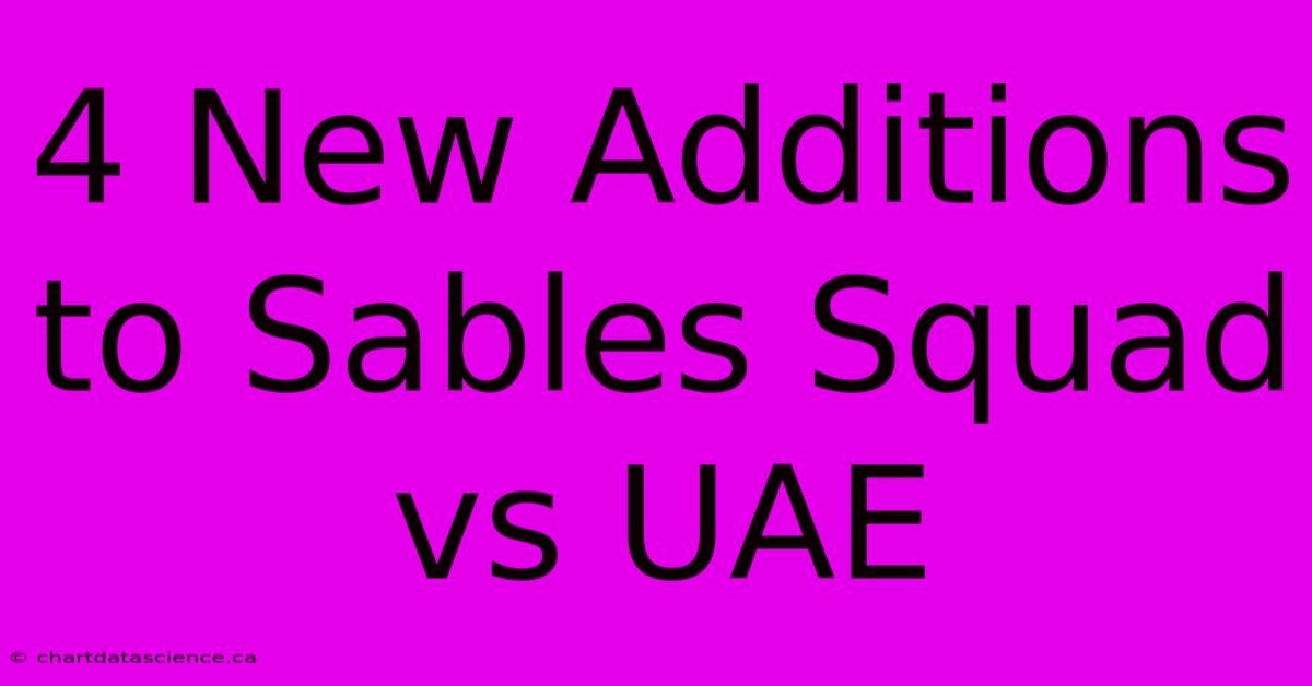 4 New Additions To Sables Squad Vs UAE