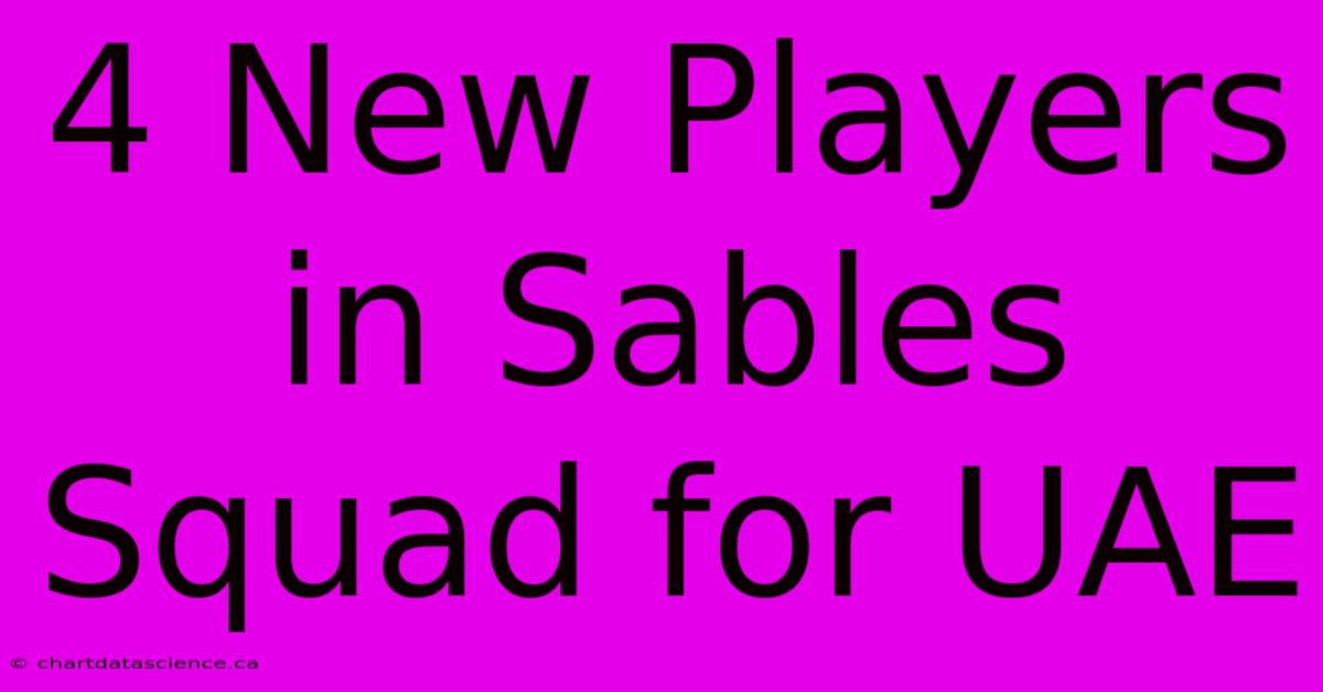 4 New Players In Sables Squad For UAE