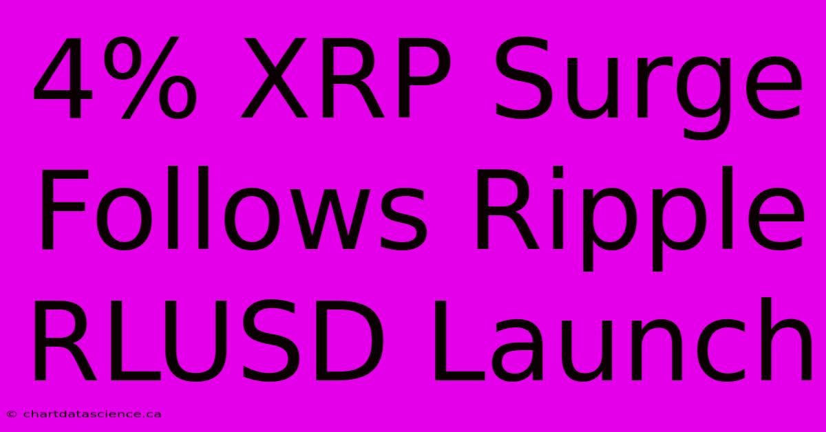 4% XRP Surge Follows Ripple RLUSD Launch