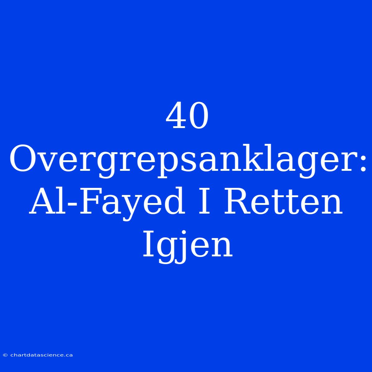 40 Overgrepsanklager: Al-Fayed I Retten Igjen