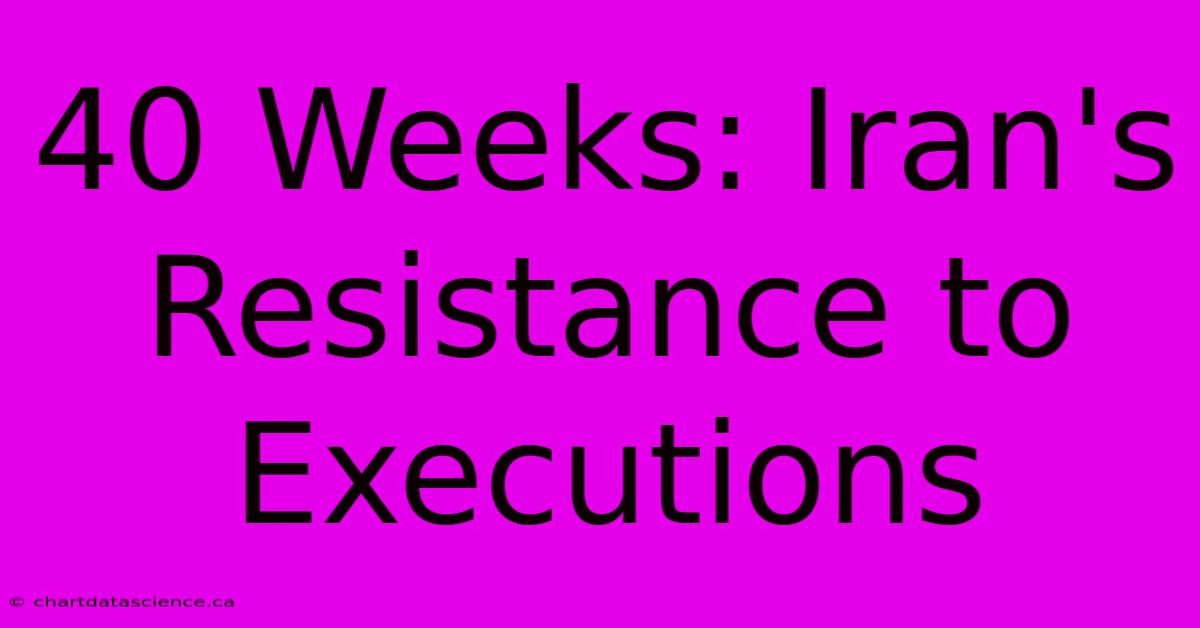 40 Weeks: Iran's Resistance To Executions