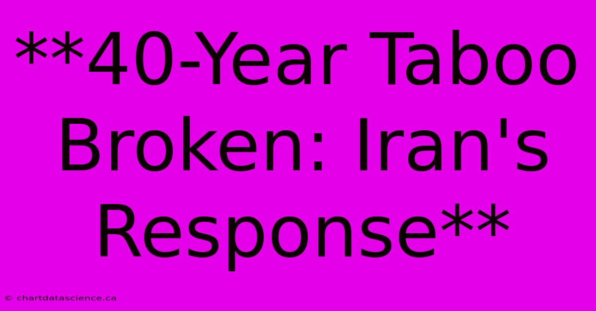 **40-Year Taboo Broken: Iran's Response**