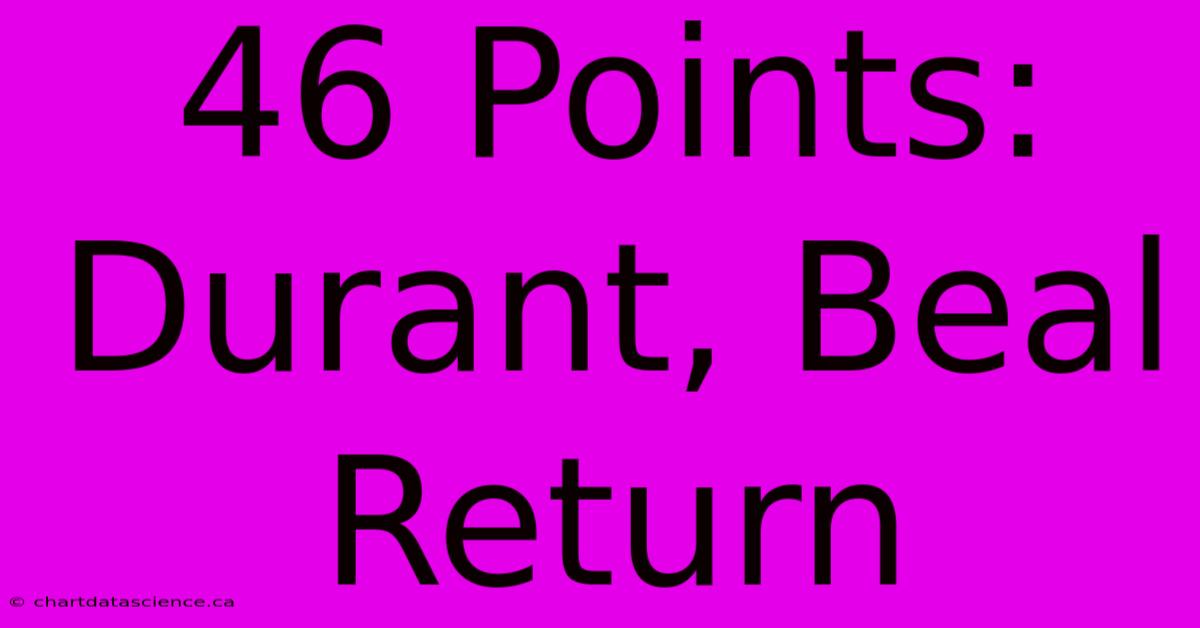 46 Points: Durant, Beal Return