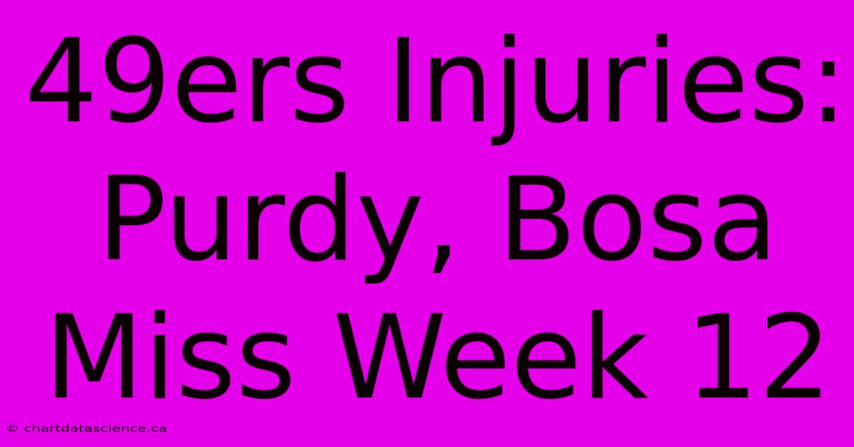 49ers Injuries: Purdy, Bosa Miss Week 12