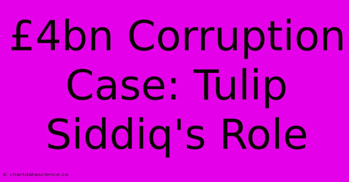 £4bn Corruption Case: Tulip Siddiq's Role