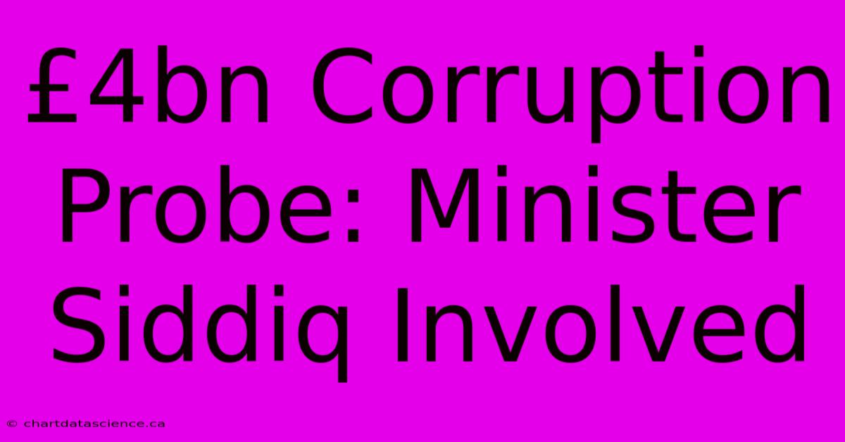 £4bn Corruption Probe: Minister Siddiq Involved