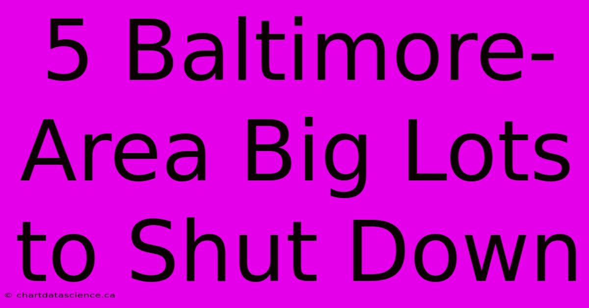 5 Baltimore-Area Big Lots To Shut Down