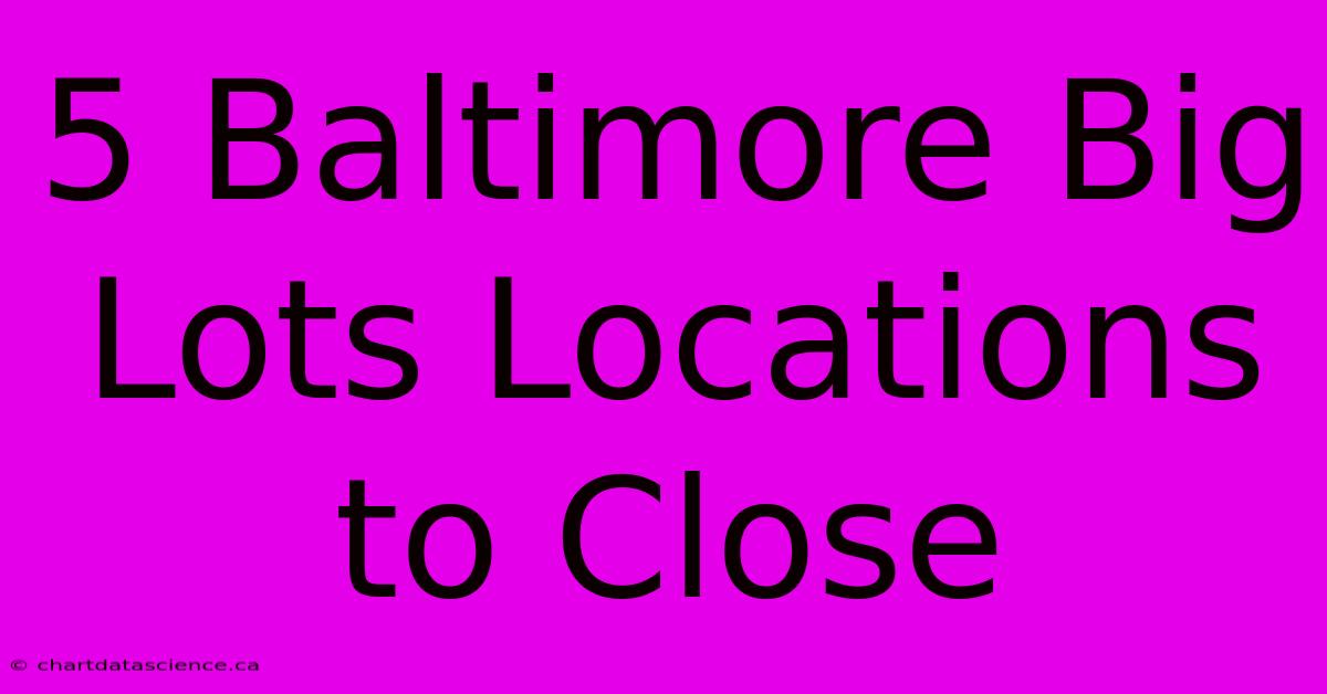 5 Baltimore Big Lots Locations To Close