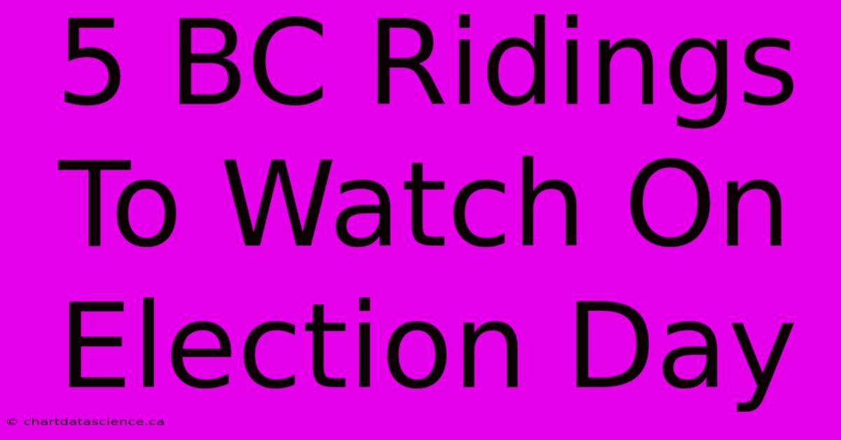 5 BC Ridings To Watch On Election Day