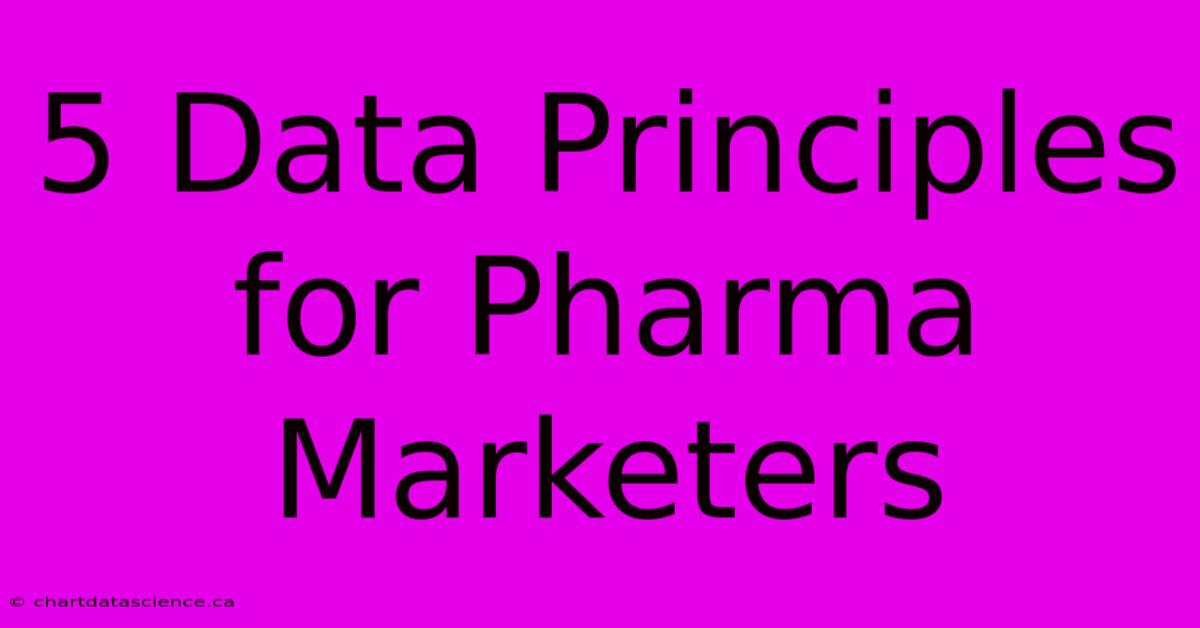 5 Data Principles For Pharma Marketers