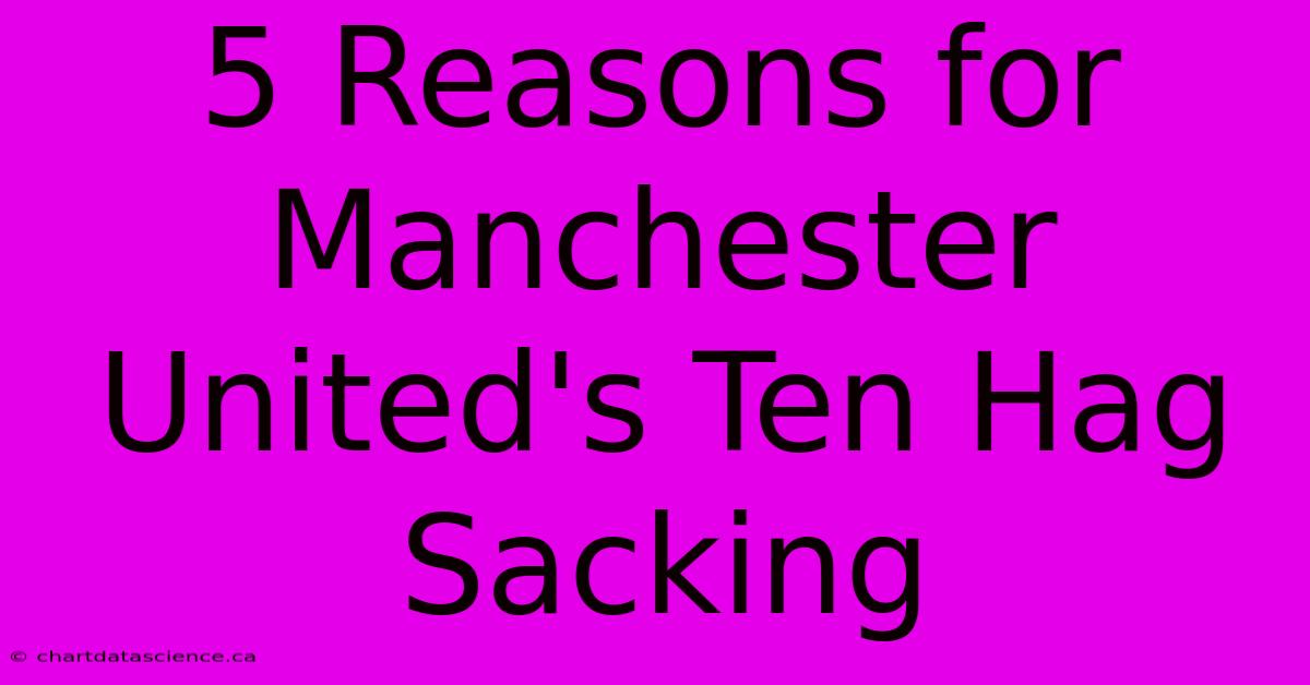 5 Reasons For Manchester United's Ten Hag Sacking