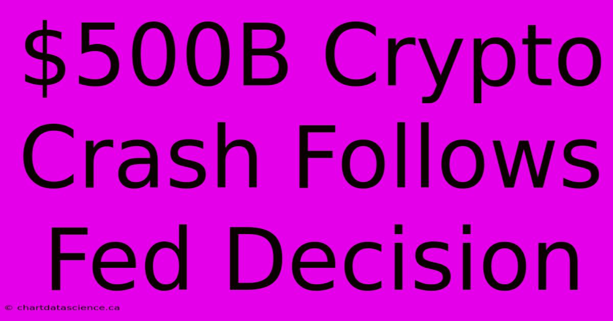 $500B Crypto Crash Follows Fed Decision