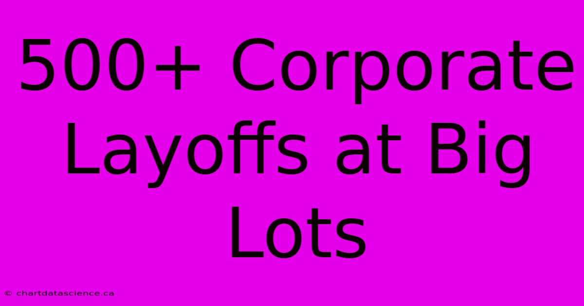 500+ Corporate Layoffs At Big Lots