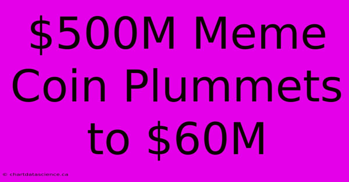 $500M Meme Coin Plummets To $60M