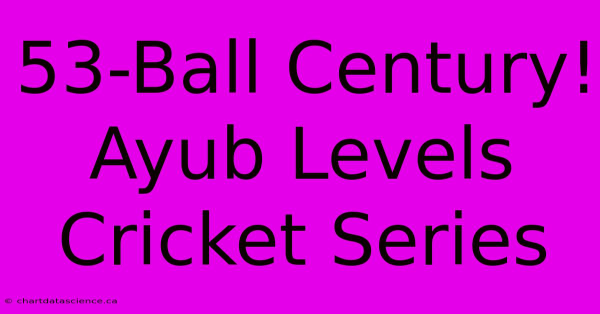 53-Ball Century! Ayub Levels Cricket Series